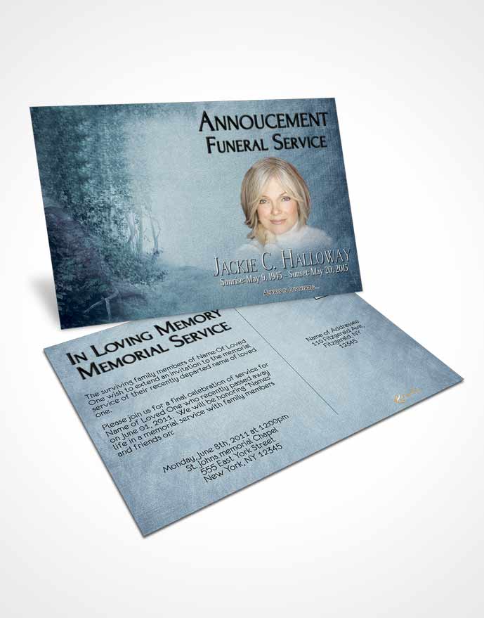 Funeral Announcement Card Template Deep Love Walk in the Woods