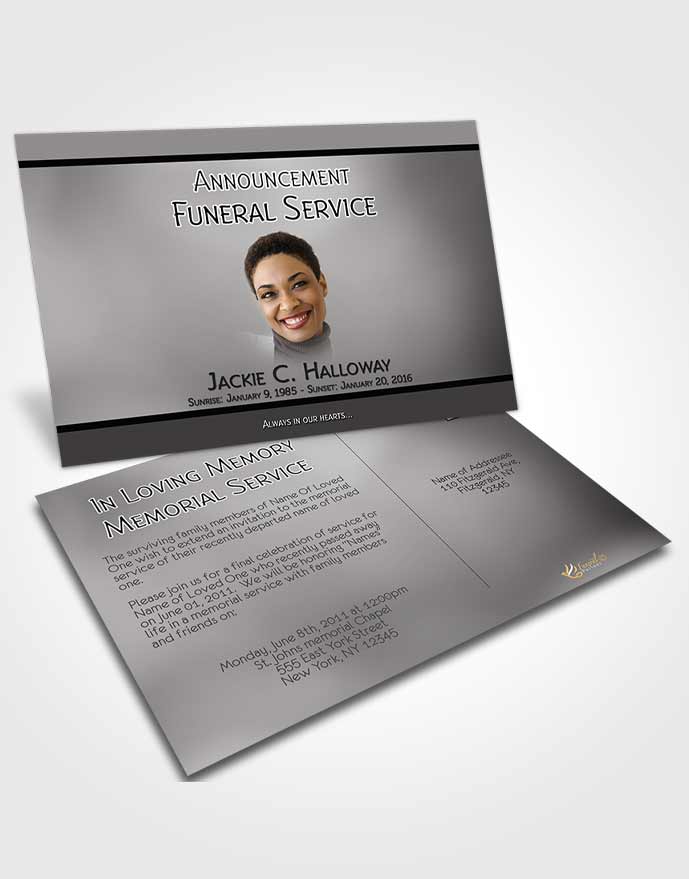 Funeral Prayer Card Template Divine Essence Black and White