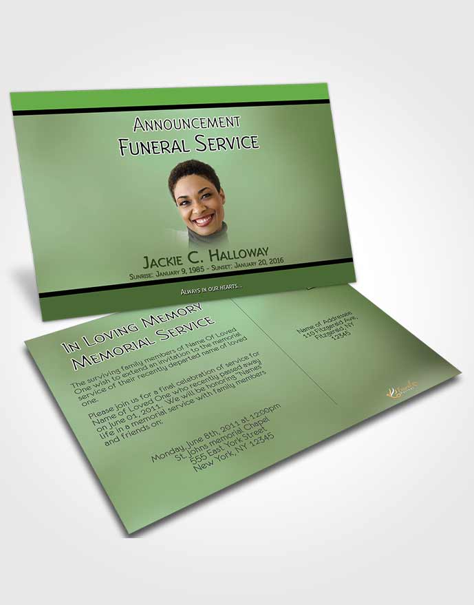 Funeral Prayer Card Template Divine Essence Forest Laughter