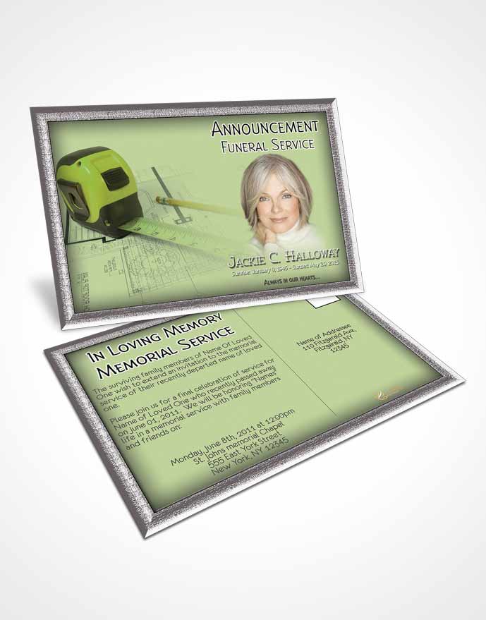 Funeral Announcement Card Template Emerald Architect