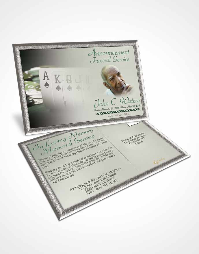 Funeral Announcement Card Template Emerald Cards