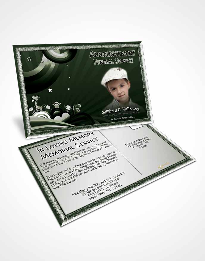 Funeral Announcement Card Template Emerald Childs Journey