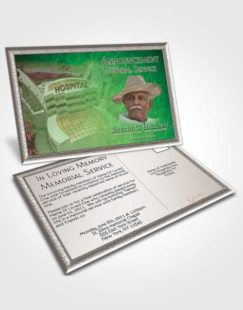 Funeral Announcement Card Template Emerald Doctor