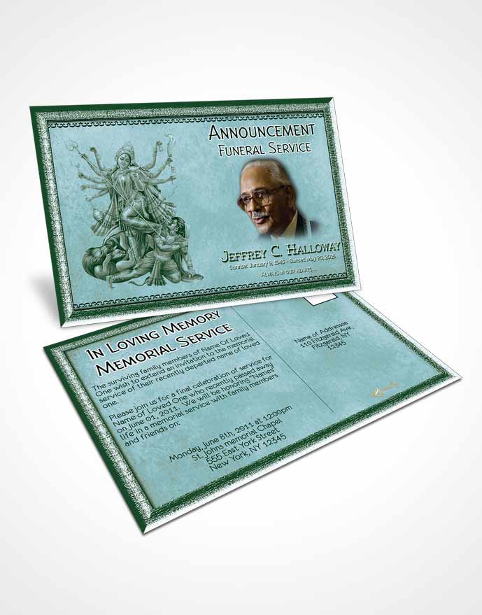 Funeral Announcement Card Template Emerald Hindu Faith
