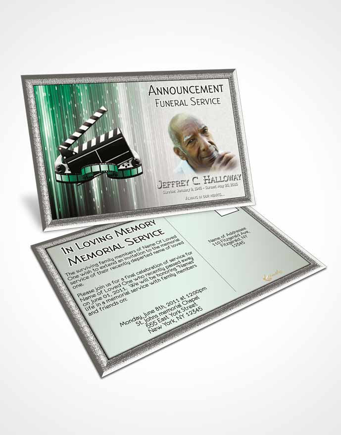 Funeral Announcement Card Template Emerald Star Media Pro