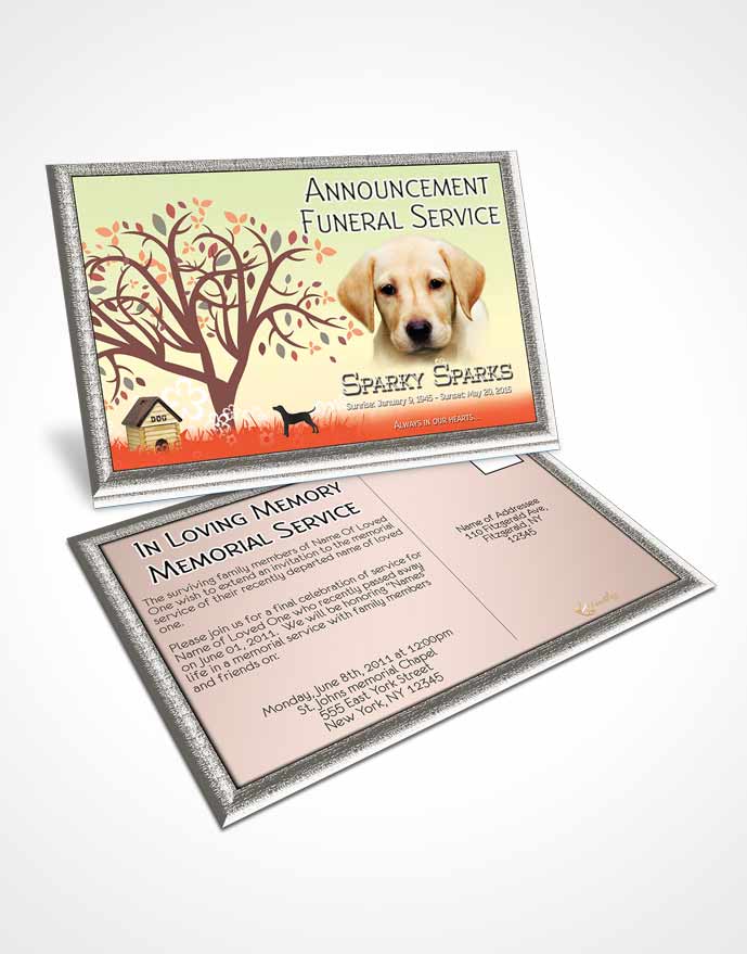 Funeral Prayer Card Template Eternal Doggy Heaven