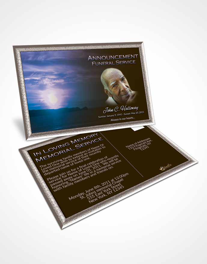 Funeral Prayer Card Template Evening Higher Power
