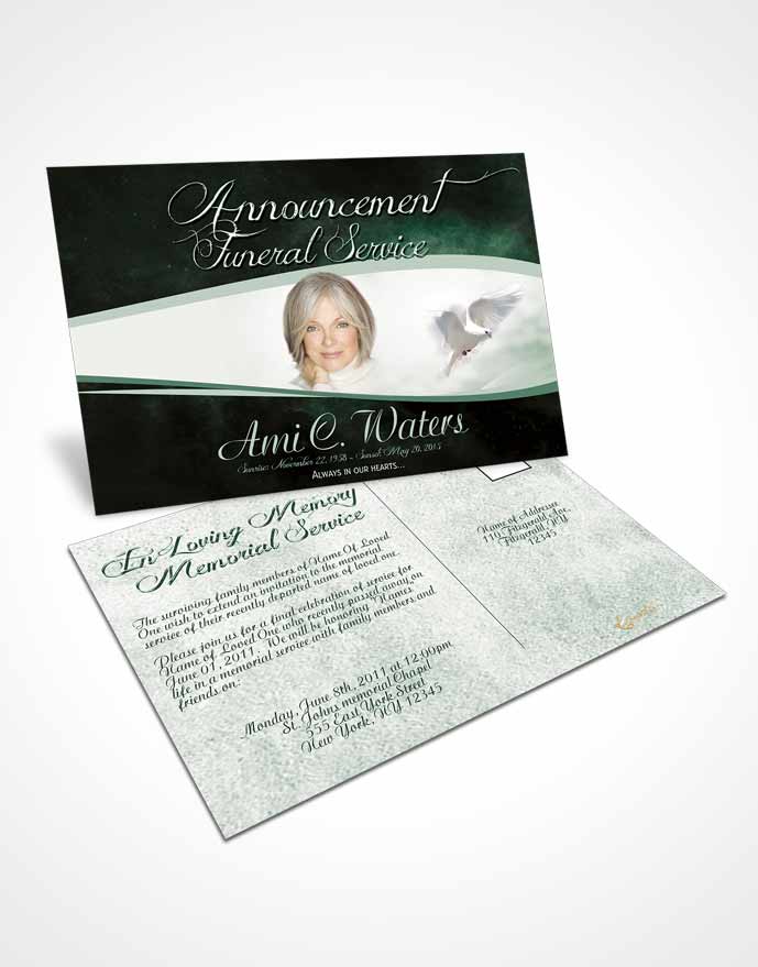 Funeral Announcement Card Template Forest Paradise