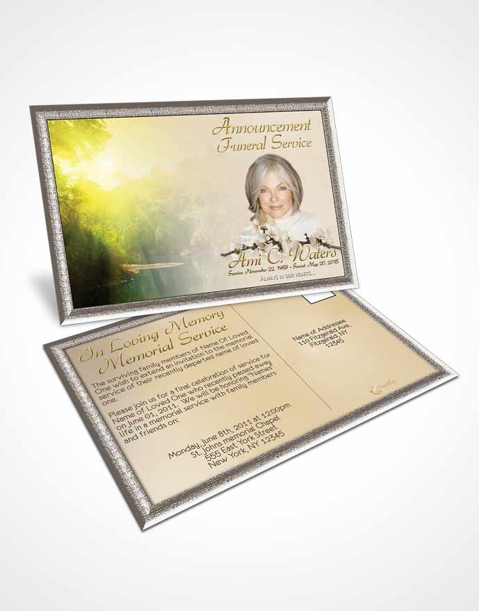 Funeral Announcement Card Template Forest River Golden Heritage