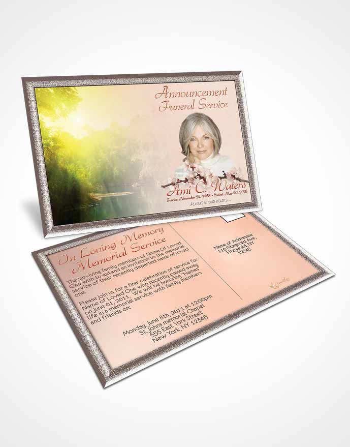Funeral Announcement Card Template Forest River Ruby Desire