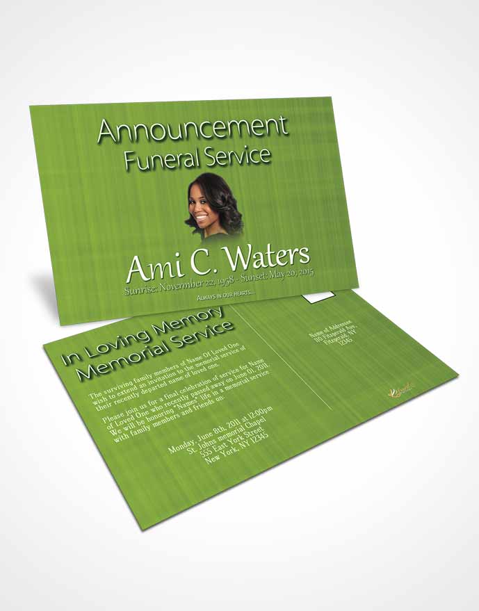 Funeral Prayer Card Template Forest Simplicity