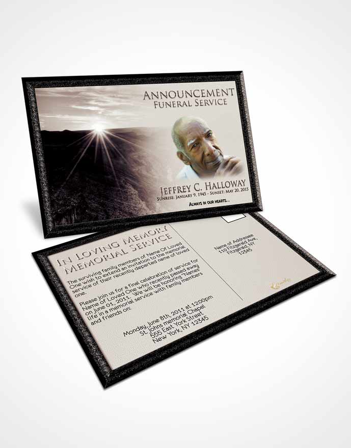 Funeral Announcement Card Template Freedom Canyon Escape