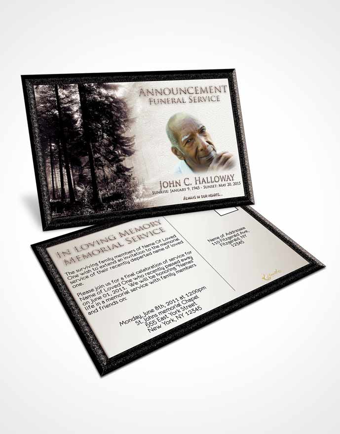 Funeral Announcement Card Template Freedom Forest Laughter