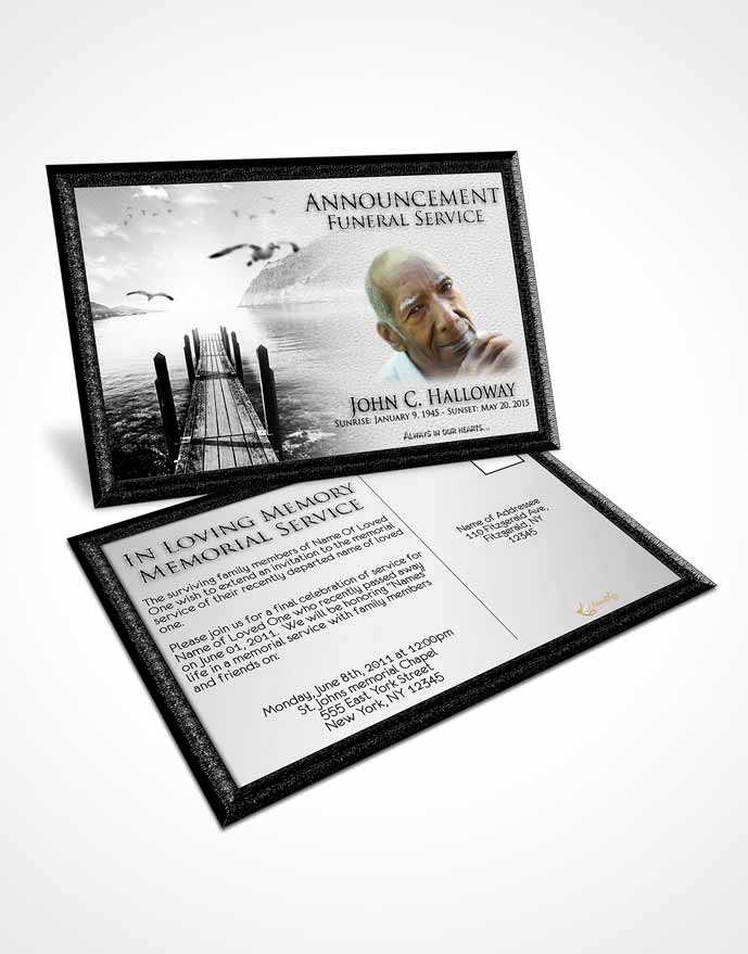 Funeral Announcement Card Template Freedom Natures Peace