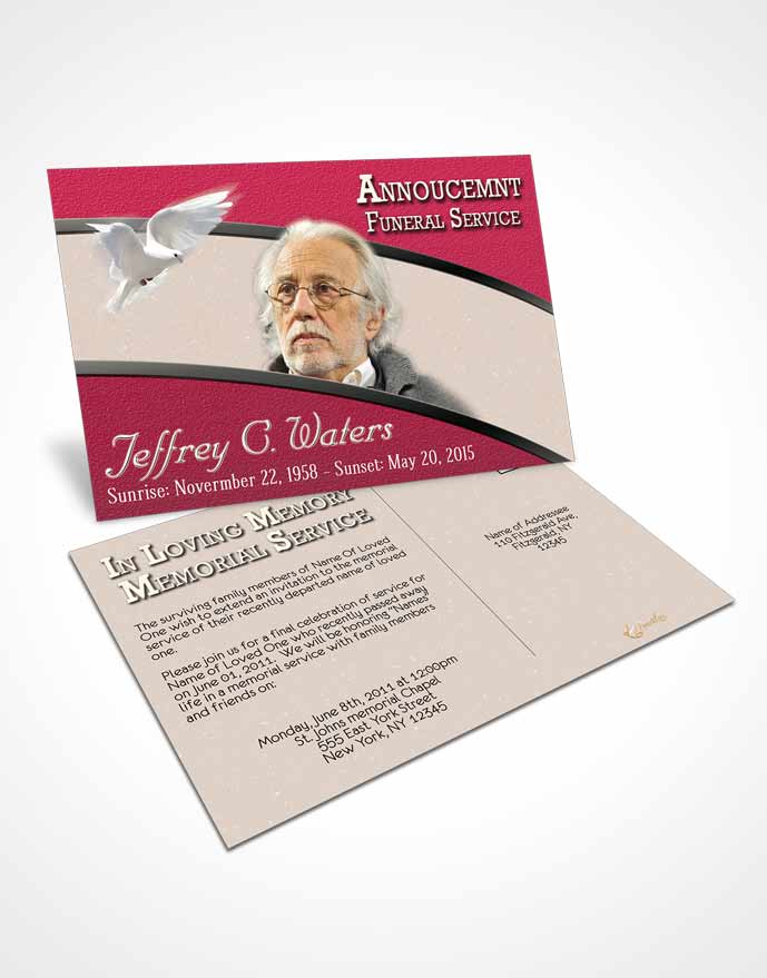 Funeral Announcement Card Template Gentle Clarity