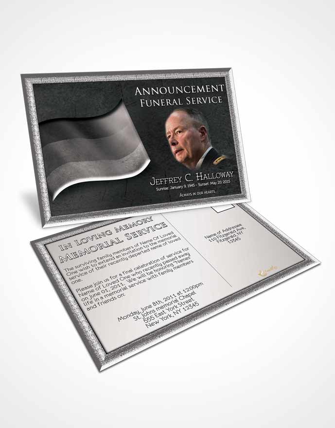 Funeral Announcement Card Template German Black and White Honor