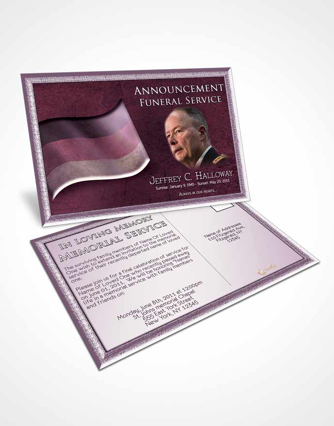 Funeral Announcement Card Template German Lavender Honor