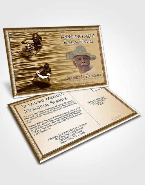 Funeral Announcement Card Template Golden Canyon Water Sports