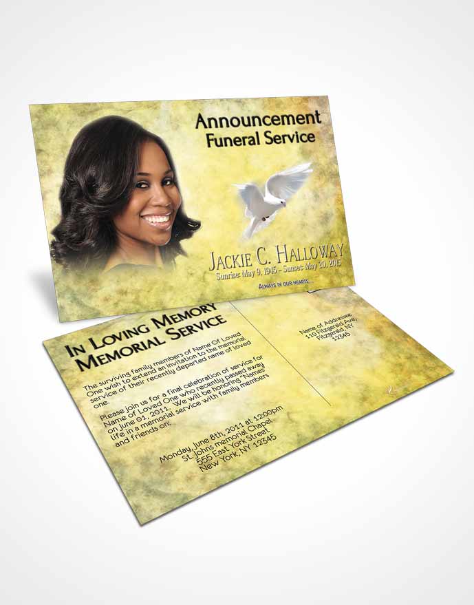 Funeral Prayer Card Template Golden Harmonics
