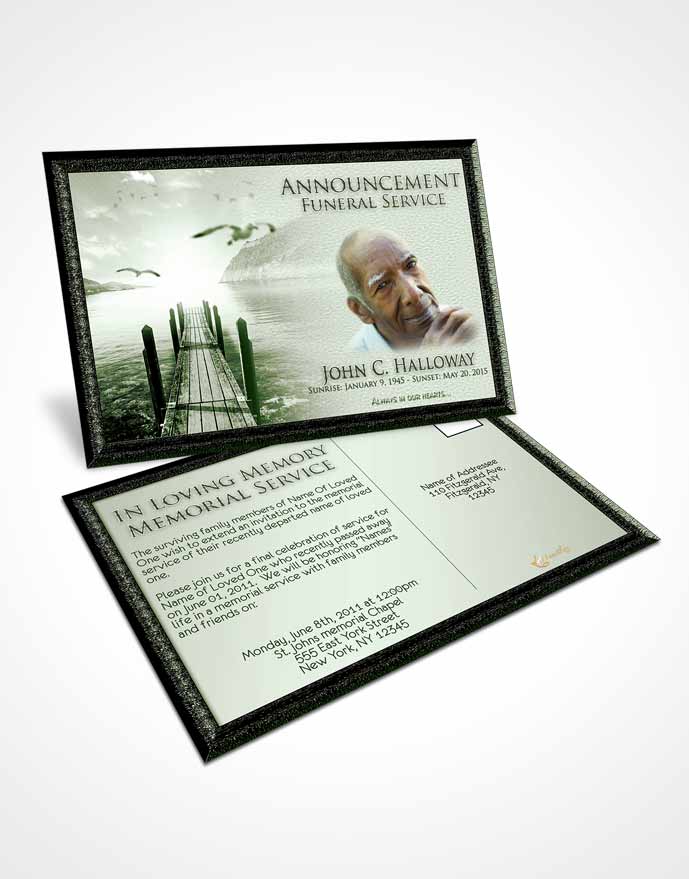 Funeral Announcement Card Template Golden Natures Peace