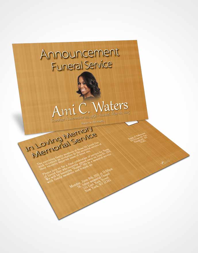 Funeral Prayer Card Template Golden Simplicity