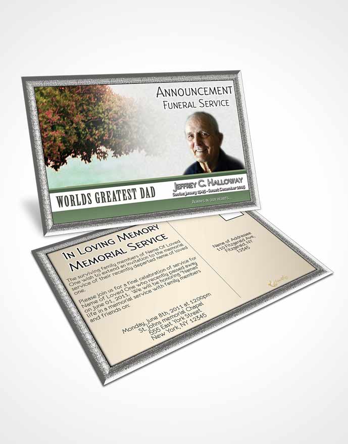 Funeral Announcement Card Template Greatest Dad Ruby Breeze