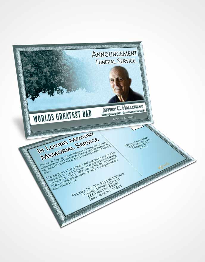 Funeral Announcement Card Template Greatest Dad Sky Freedom