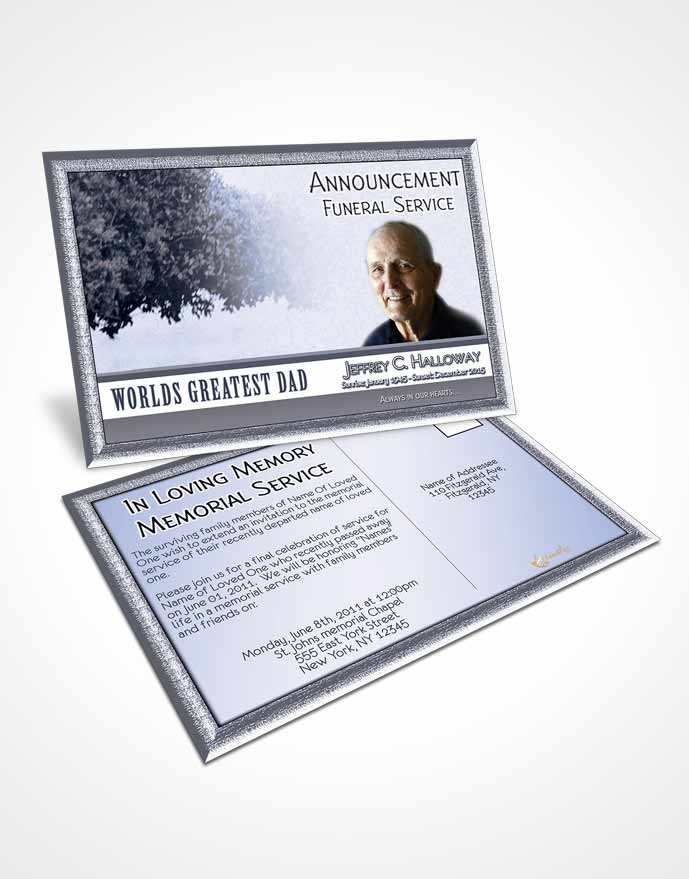 Funeral Announcement Card Template Greatest Dad Soft Ocean