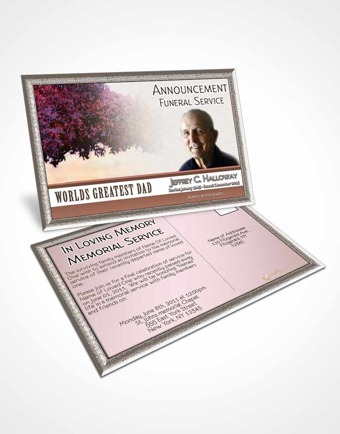 Funeral Announcement Card Template Greatest Dad Summer Sunset
