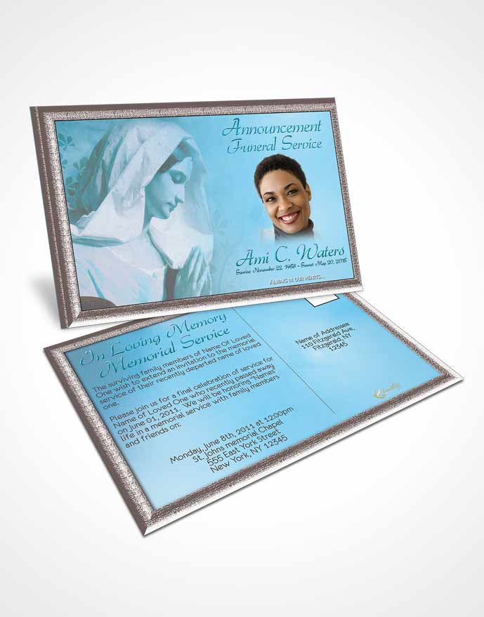 Funeral Announcement Card Template Hail Mary Morning Calm