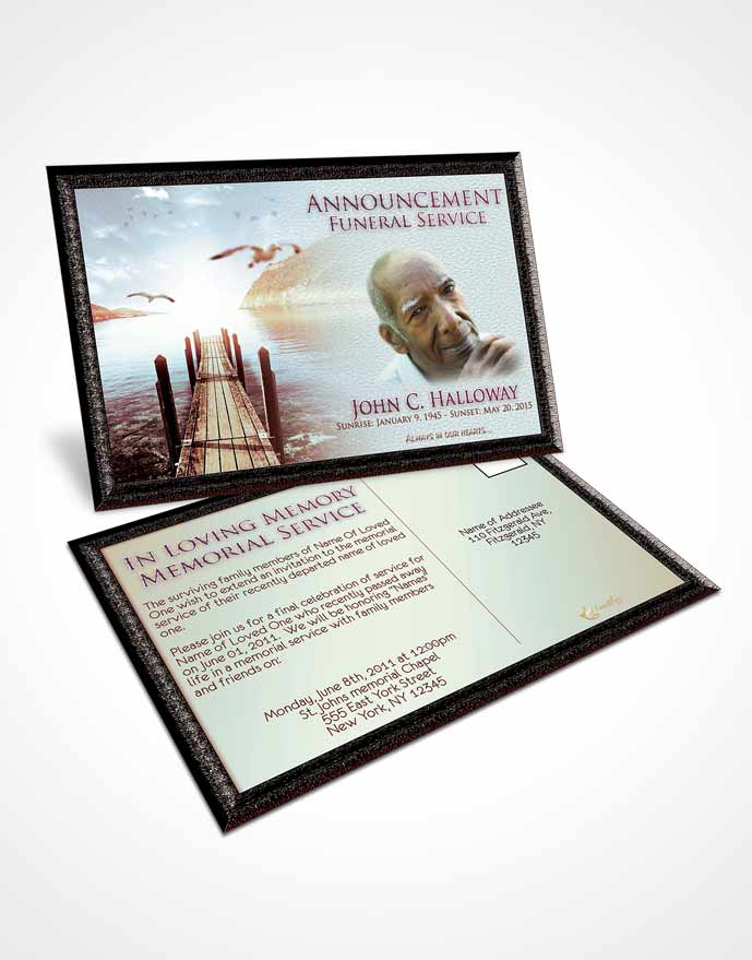 Funeral Announcement Card Template Harmony Natures Peace