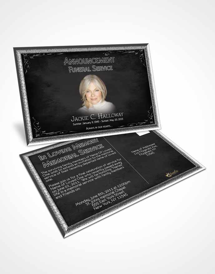 Funeral Prayer Card Template Heavens Touch Black and White