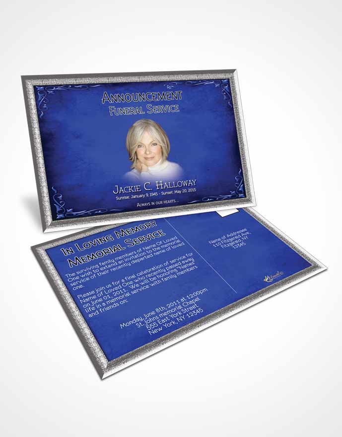 Funeral Prayer Card Template Heavens Touch Blue Waters