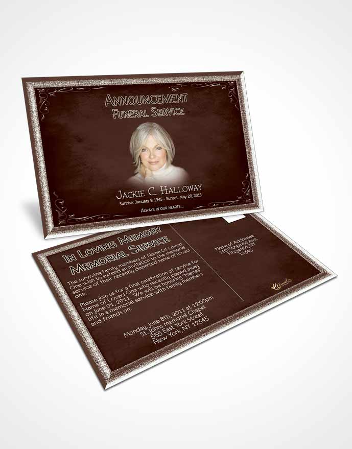 Funeral Prayer Card Template Heavens Touch Dark Ruby