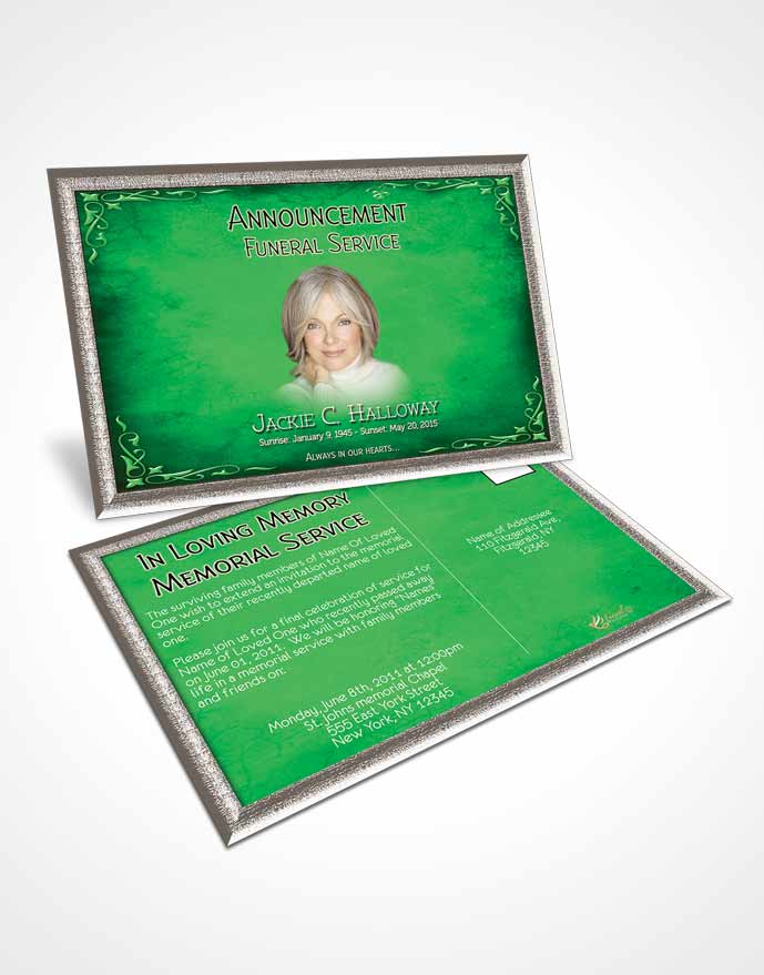 Funeral Prayer Card Template Heavens Touch Forest Sky