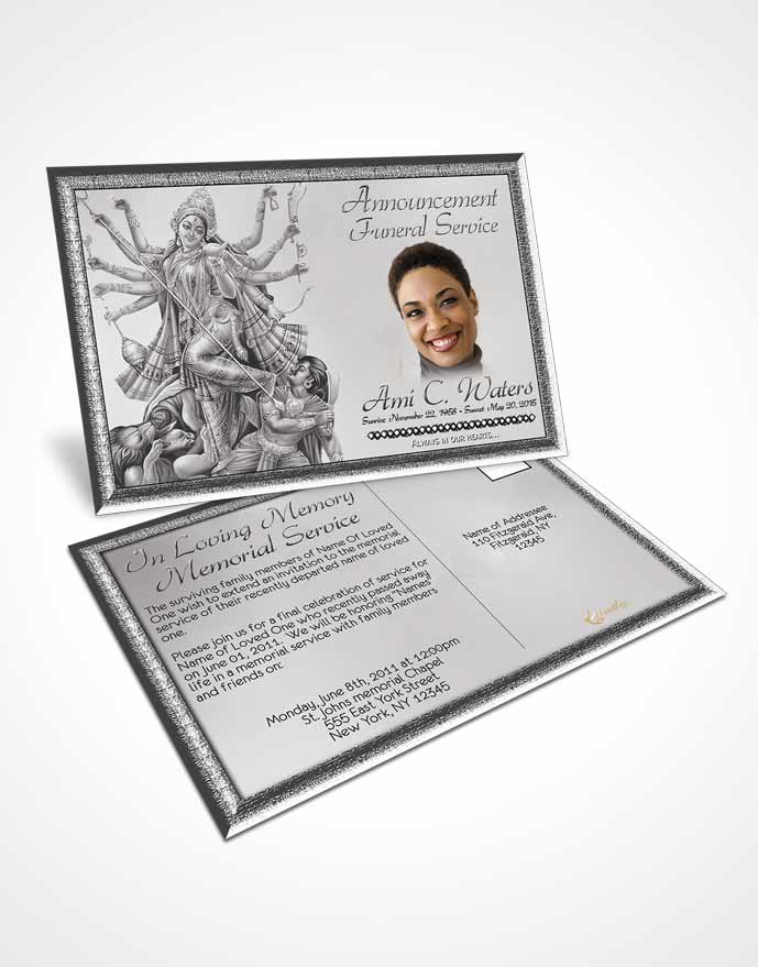 Funeral Announcement Card Template Hindu Breeze Black and White
