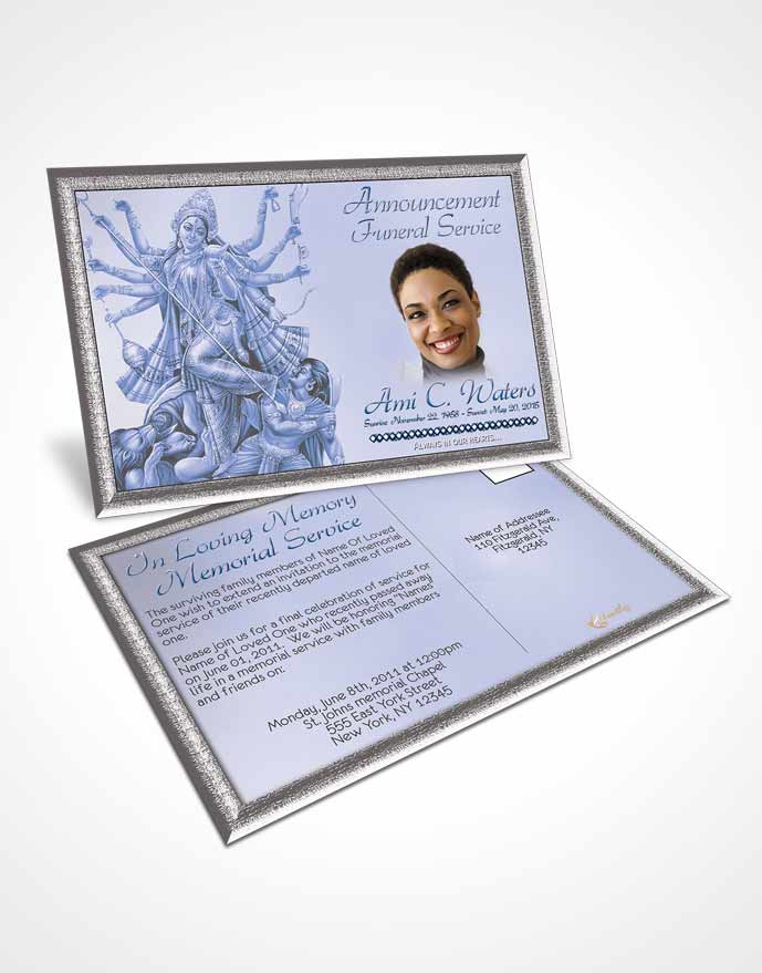 Funeral Announcement Card Template Hindu Breeze Calm Ocean
