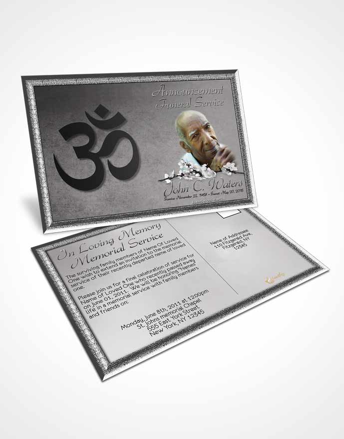 Funeral Announcement Card Template Hindu Love Black and White