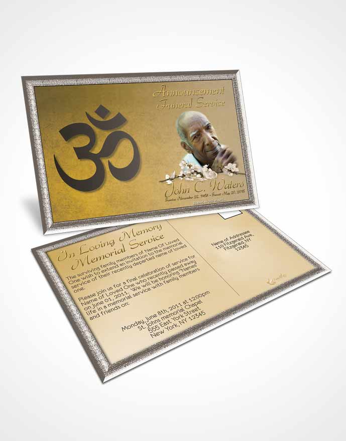 Funeral Announcement Card Template Hindu Love Golden Heritage