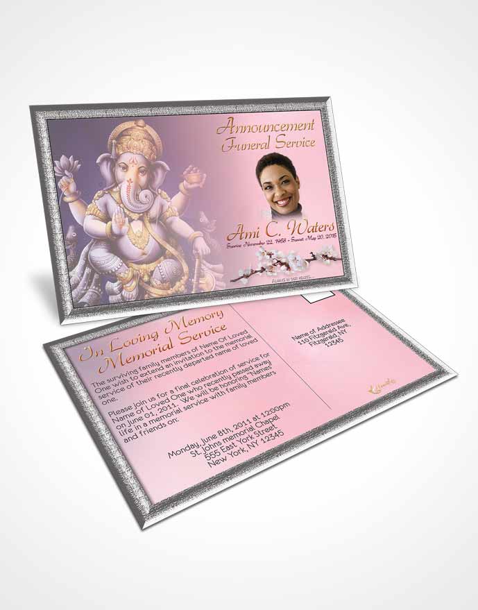 Funeral Announcement Card Template Hinduism Glory Loving Escape