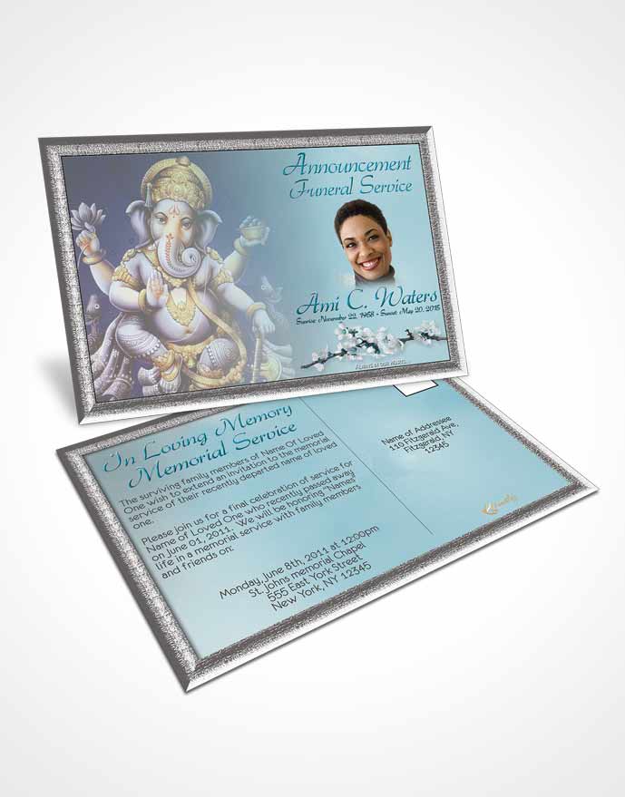 Funeral Announcement Card Template Hinduism Glory Peaceful Ocean