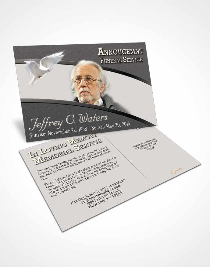 Funeral Announcement Card Template Humble Clarity