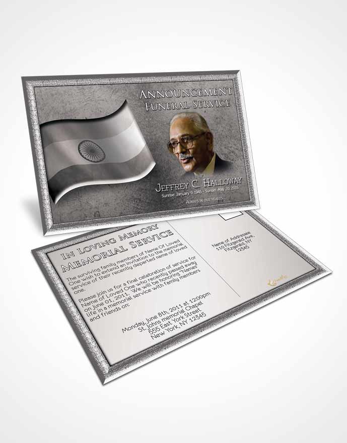 Funeral Announcement Card Template Indian Black and White Love
