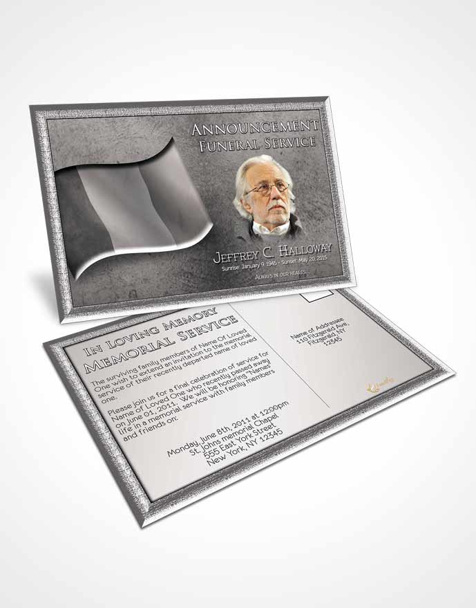 Funeral Announcement Card Template Italian Black and White Beauty