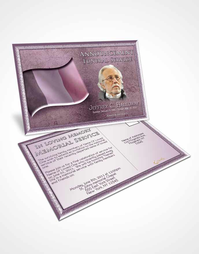 Funeral Announcement Card Template Italian Lavender Beauty