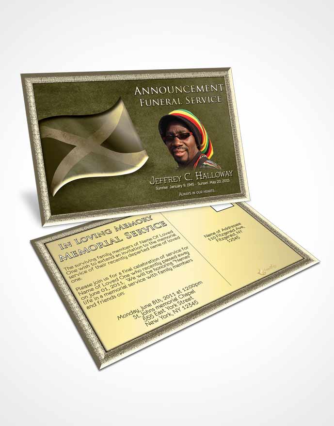 Funeral Announcement Card Template Jamaican Golden Beauty