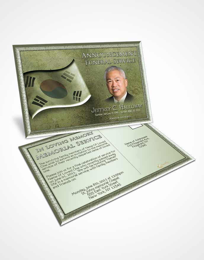 Funeral Announcement Card Template Korean Emerald City