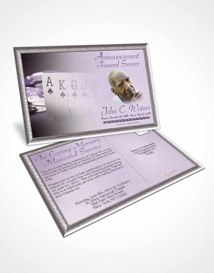 Funeral Announcement Card Template Lavender Cards