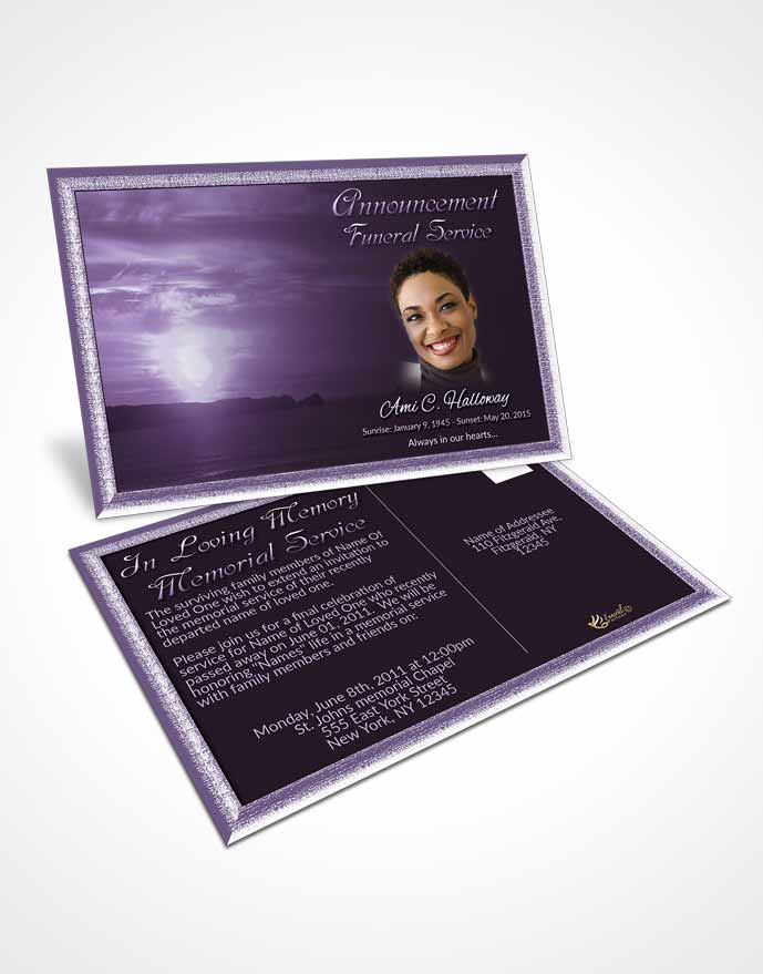 Funeral Prayer Card Template Lavender Higher Power