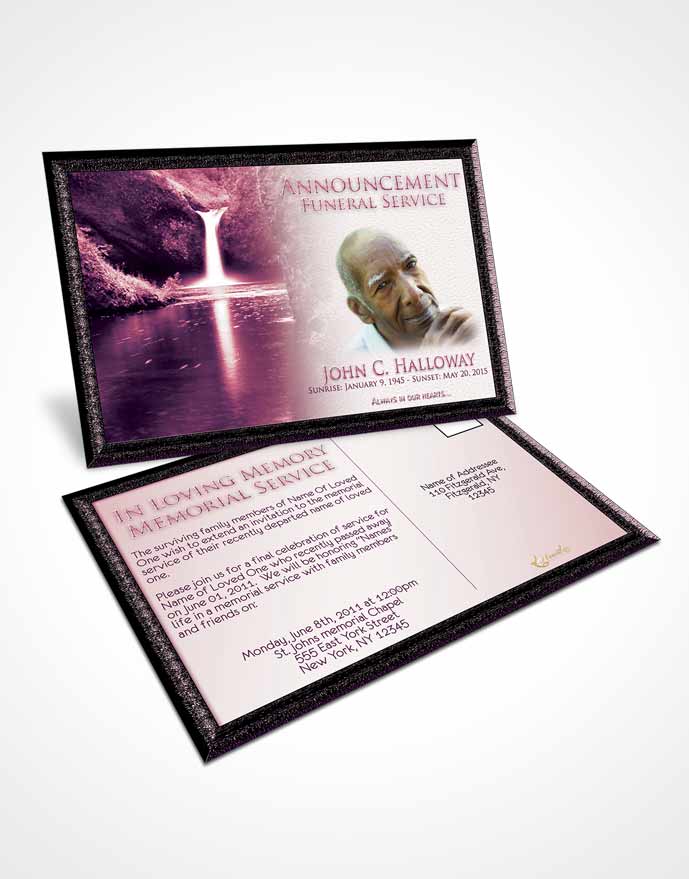 Funeral Announcement Card Template Lavender Love Forest Magic